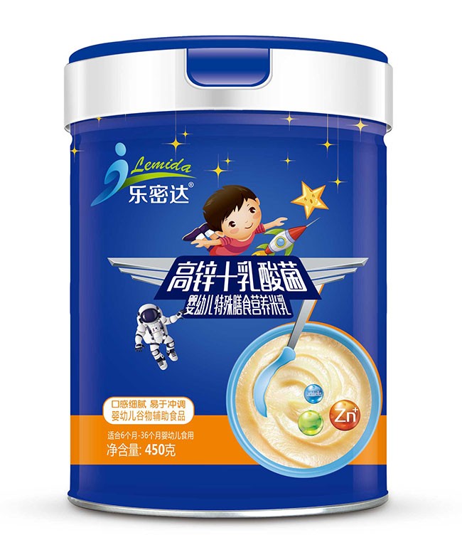 樂(lè)密達(dá)  高鋅+乳酸菌嬰幼兒特膳米乳  450g